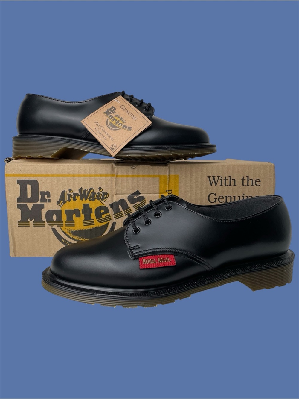 Vintage Dr. Martens England Black Leather Royal Mail Oxfords UK 4.5